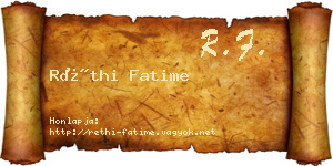 Réthi Fatime névjegykártya